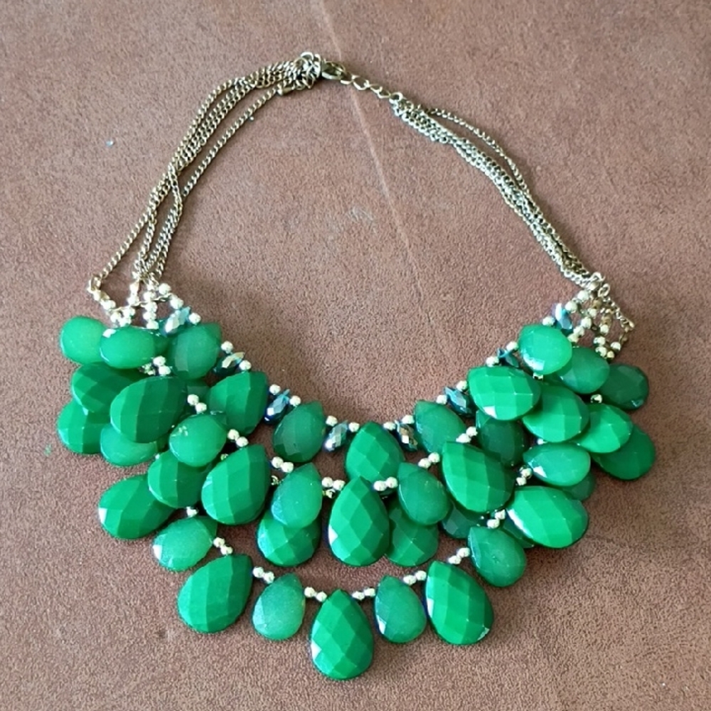 J. Crew Green Statement Necklace